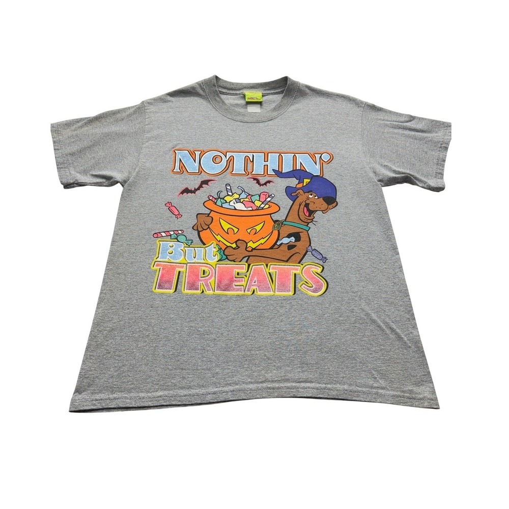 Cartoon Network T-Shirt Mens L Gray Scooby-Doo Nothin But Treats Halloween - Picture 1 of 10